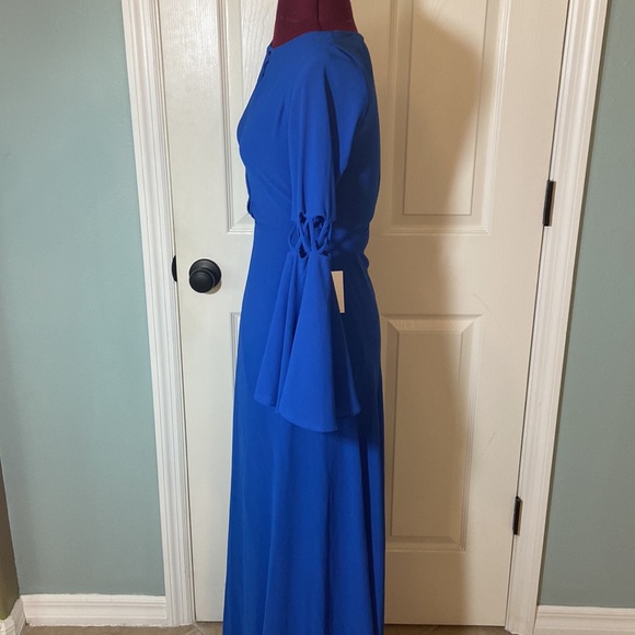 Nwt Lulus Now is the Time Blue Long Bell Sleeve Maxi Dress - Picture 4 of 12